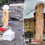 Giant penis sculpture erected in town square sparks outrage: 'Disgusting'