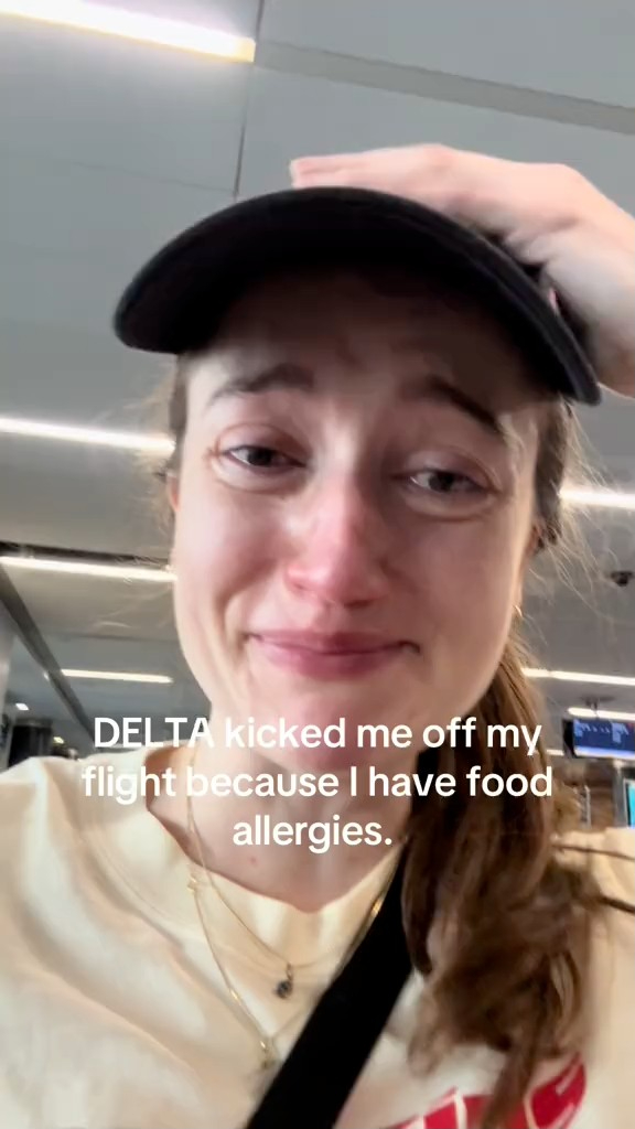 Passenger Jen Taylor took a Delta flight because of food allergies, sharing her story on TikTok